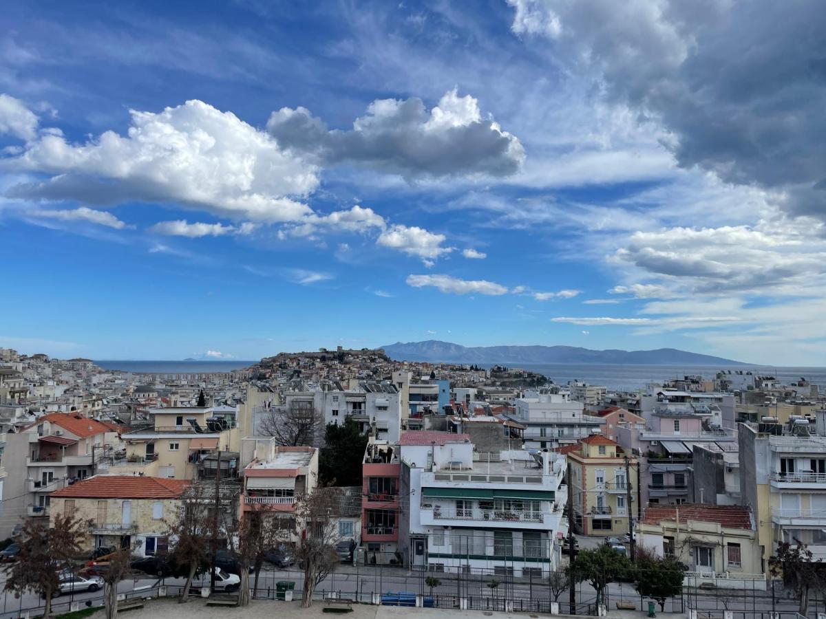 George & Nia Apartment - Central Kavala With Panoramic Terrace View Exteriör bild