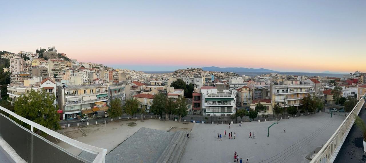 George & Nia Apartment - Central Kavala With Panoramic Terrace View Exteriör bild